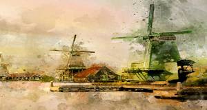 gemalt: Windmühlen