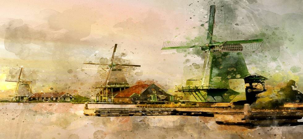 gemalt: Windmühlen