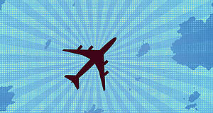 Flugzeug mit blauem Hintergrund